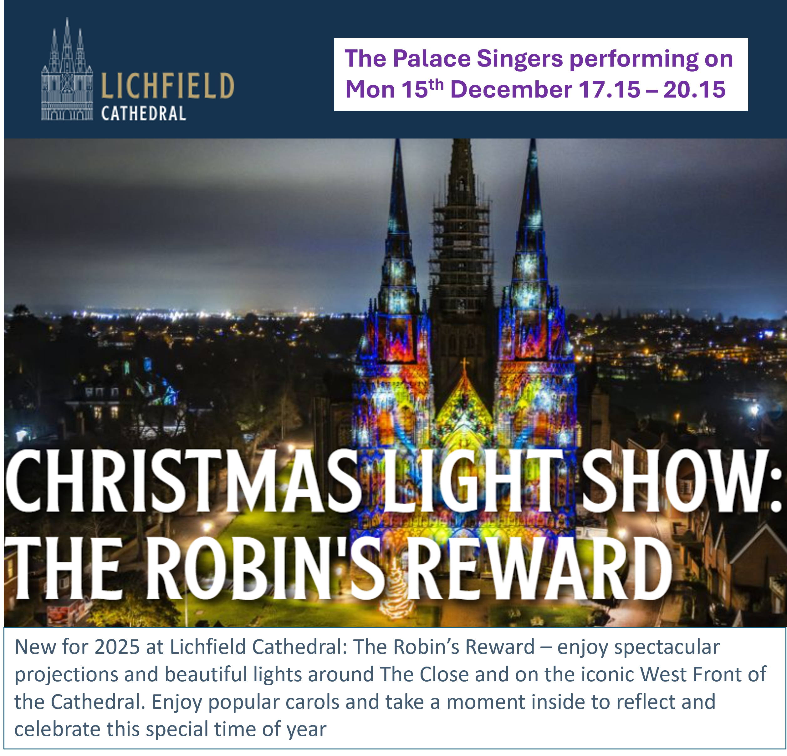 Carols at the Lichfield Cathedral Light Show Carols at the Lichfield Cathedral Light Show
